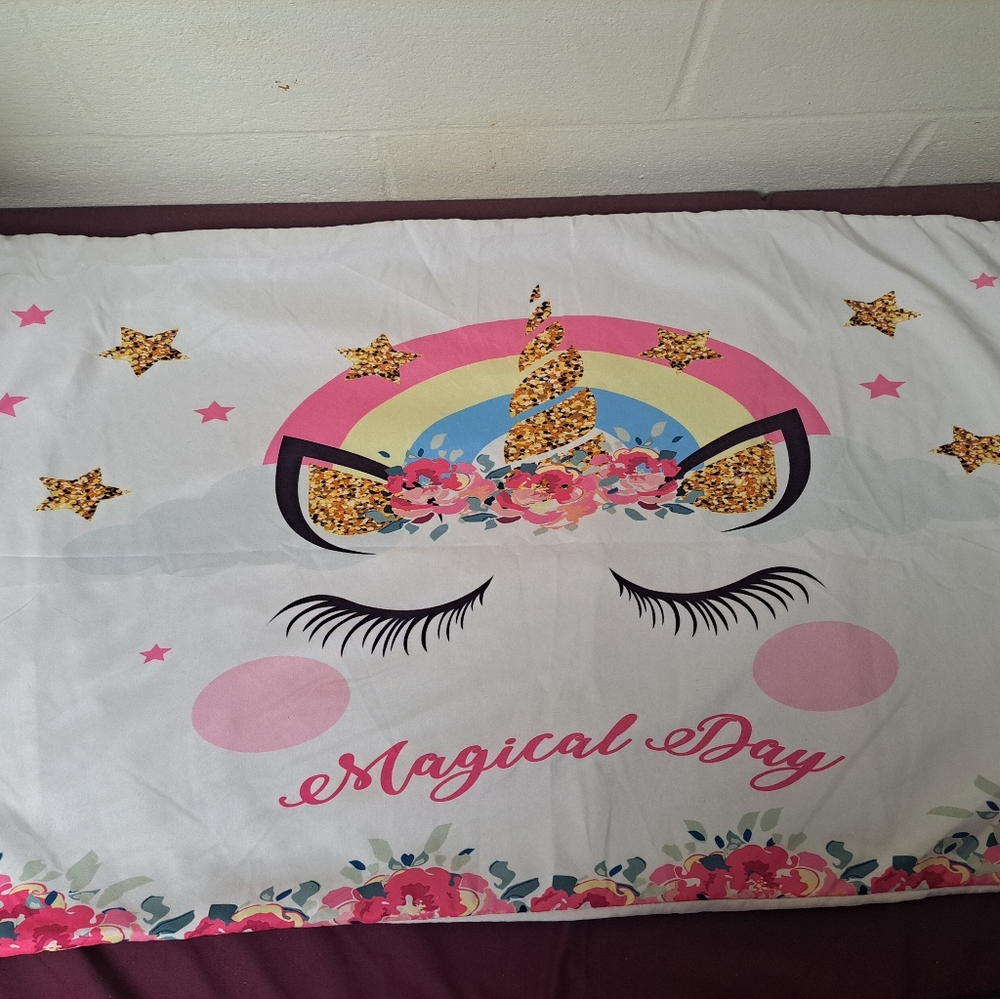 2pc Set Of Magical Day Unicorn Pillowcases.